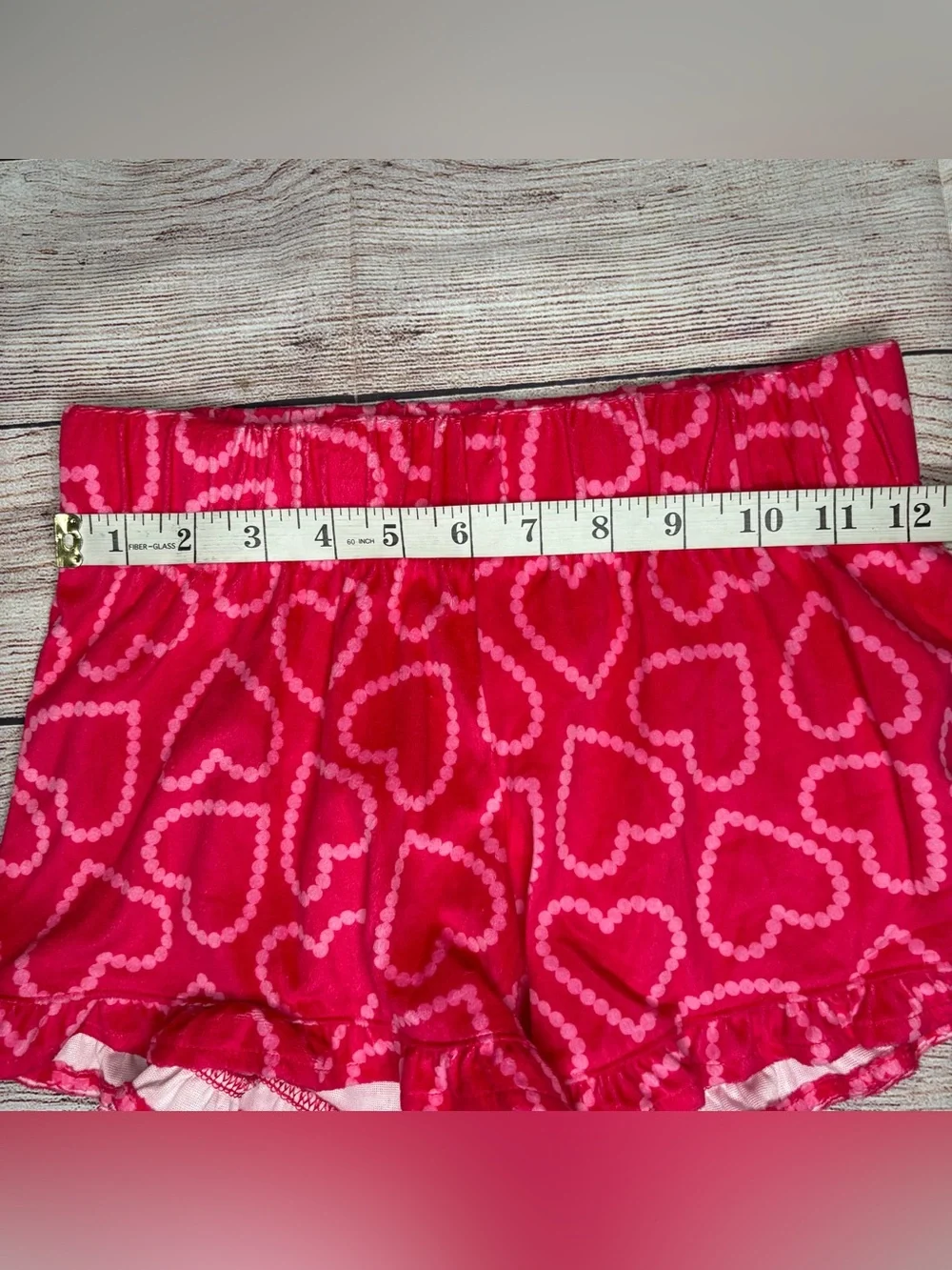 Girls' Red Heart-Print Pajama Set - Long Sleeve Top & Shorts